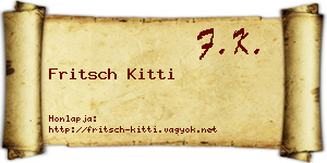 Fritsch Kitti névjegykártya